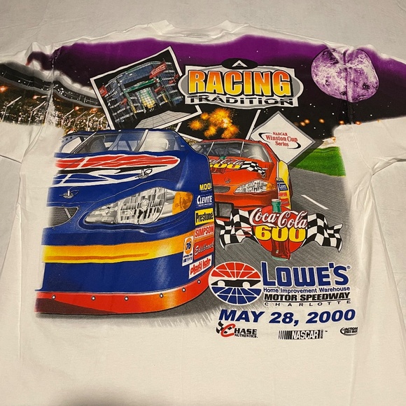 Chase Authentics 2000 Nascar Coca Cola 600 Lowe's Motor Speedway T-Shirt XL - Picture 2 of 2